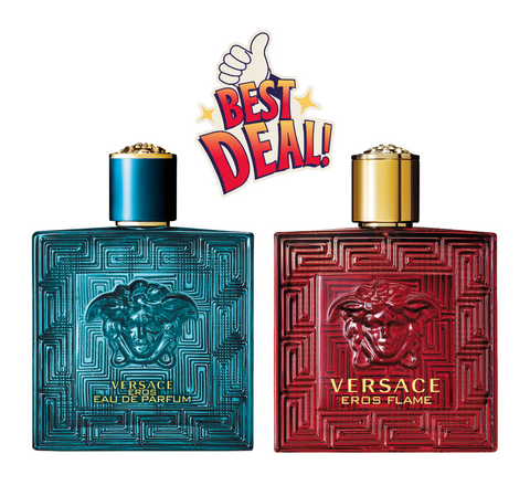 Versace Eros & Eros Flame Eau de Parfum Twin Pack 100ml Each