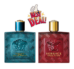 Versace Eros & Eros Flame Eau de Parfum Twin Pack 100ml Each
